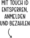 Mit Touch ID entsperren, anmelden und bezahlen