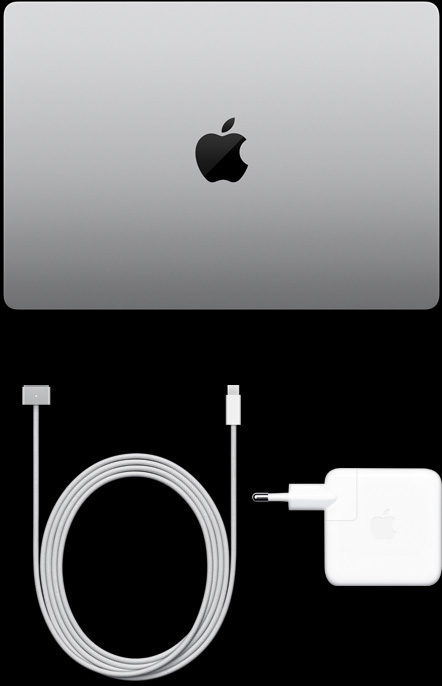 MacBook Pro de 14 polegadas, cabo de USB-C para MagSafe 3 e adaptador de energia