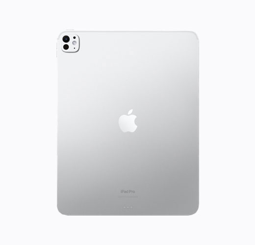 iPad Pro, Silver colour, back exterior, glossy silver Apple logo