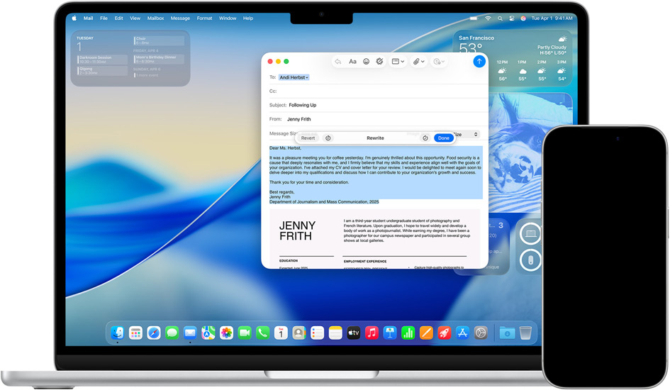Schrijfhulp op iPhone en Mac