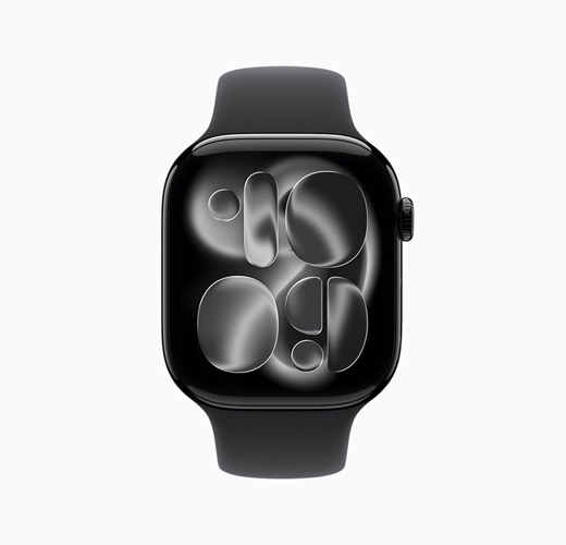 Apple Watch Series 11, Farbe Diamantschwarz, Seitenansicht