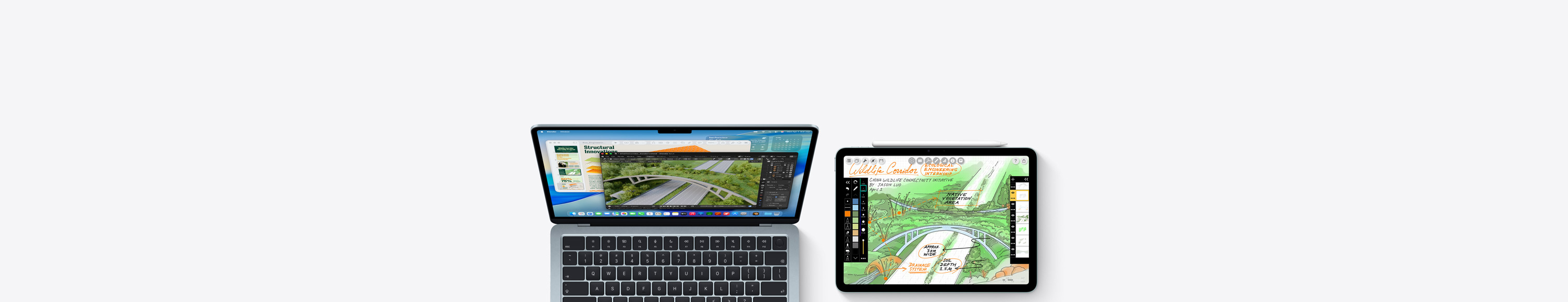 Mac e iPad, gli schermi mostrano lavori per corsi universitari su varie app