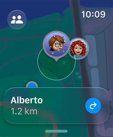 A Lokátor app egy személy tartózkodási helyét mutatja a kijelzőn.