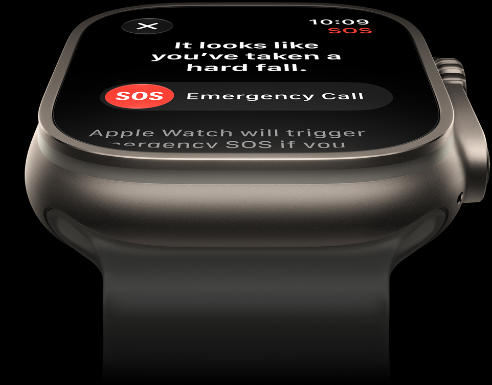 Apple Watch Ultra 4, titanium case, natural colour, Ocean Band, translucent grey colour