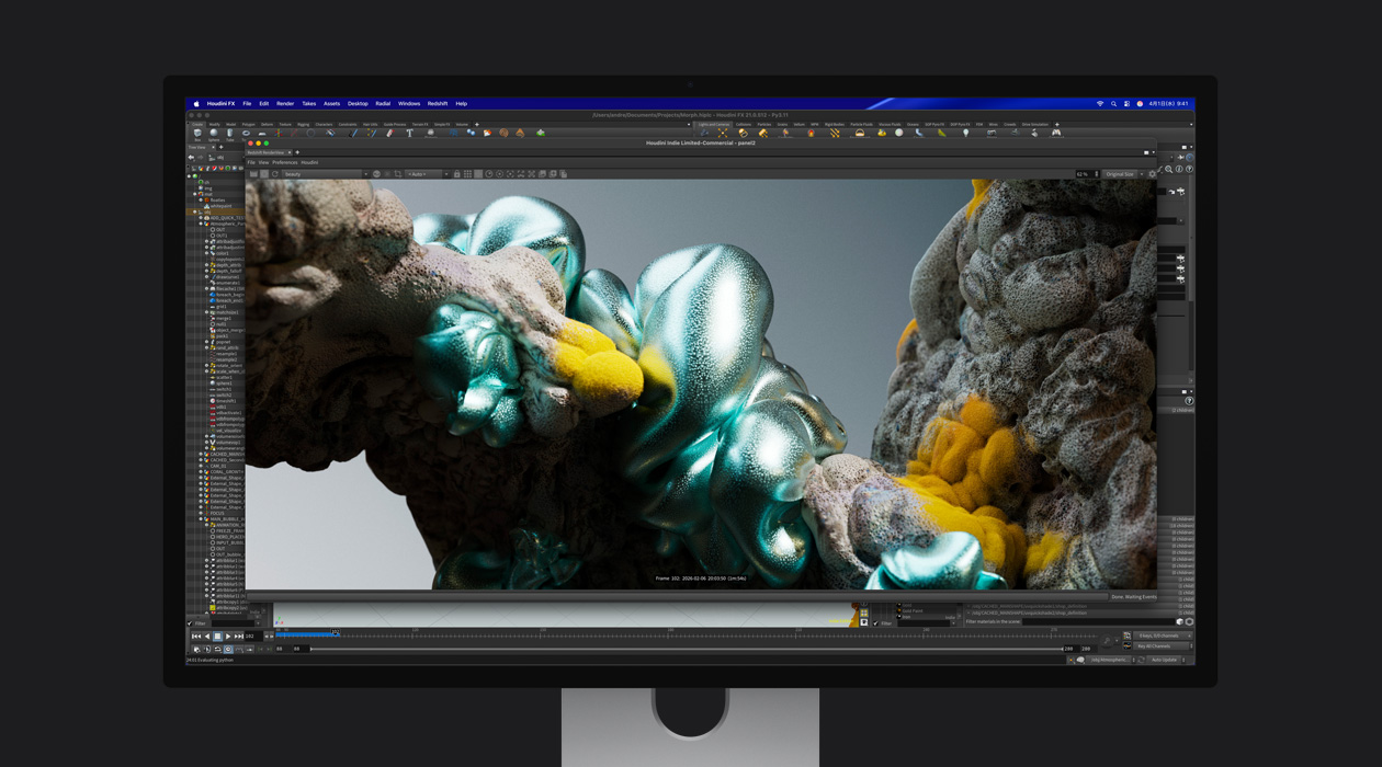 Studio Display XDR上のアニメーションファイルの静止画