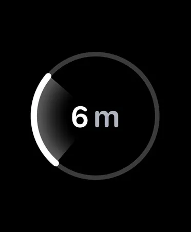 精準尋找功能，顯示與遺失 iPhone 相距的預計距離，並以白色進度列環繞