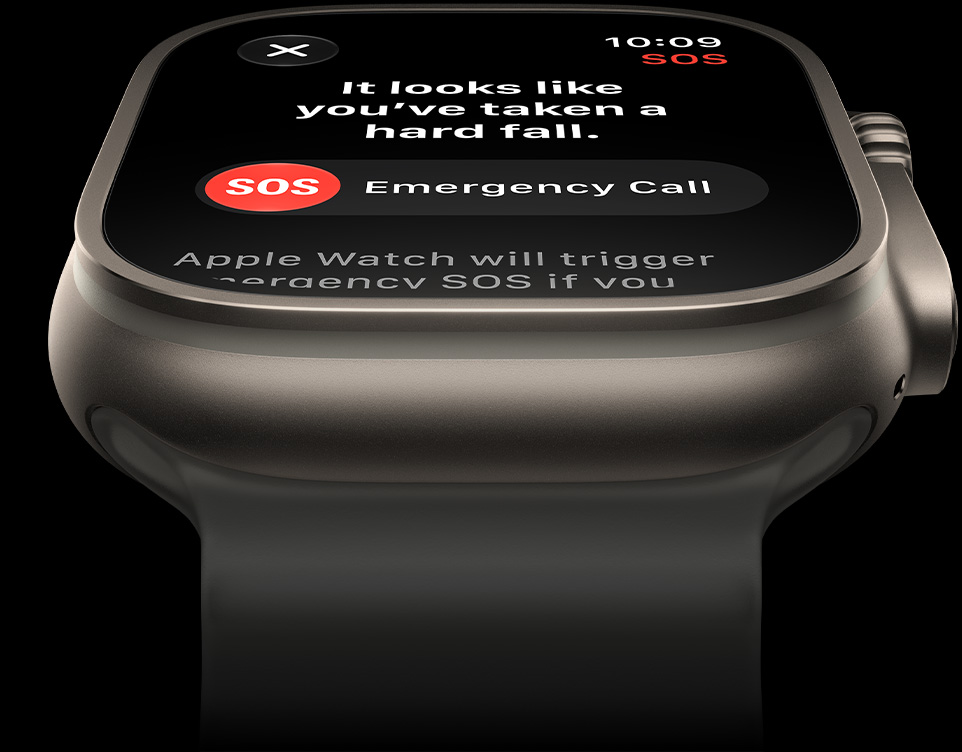 Apple Watch Ultra 4, titanium case, natural colour, Ocean Band, translucent grey colour