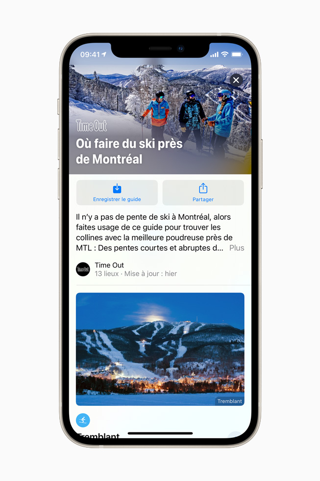 Le guide Lonely Planet de Montréal dans Plans sur iPhone 12.