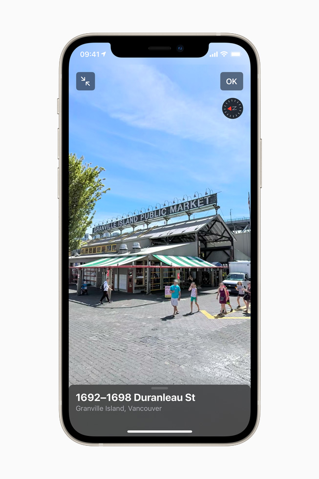 La Vue à 360° montrant un lieu à Vancouver sur iPhone 12.