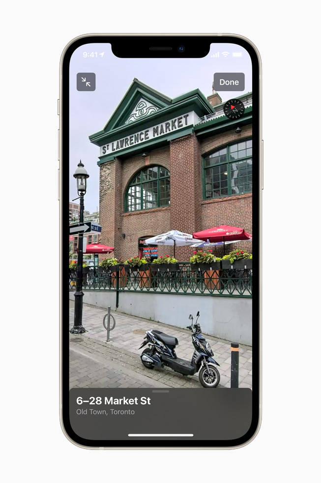 Look Around feature showing Toronto location on iPhone 12.