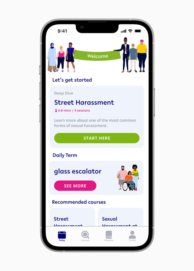 Der Heute-Screen von Equalista, der Lern-App zum Thema Geschlechtergleichstellung.