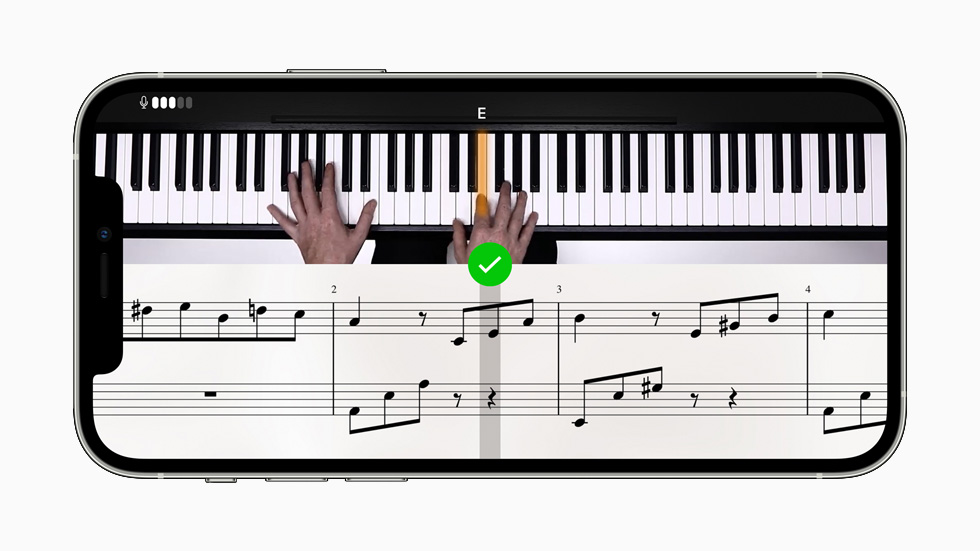 Die flowkey App, dargestellt auf einem iPhone 12. 