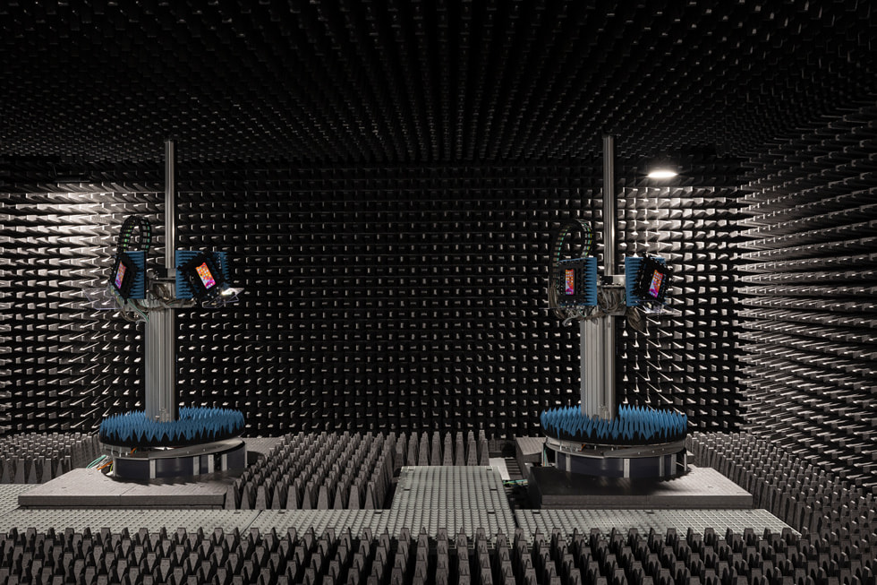 State-of-the-art R&D and testing booth for iPhone devices.