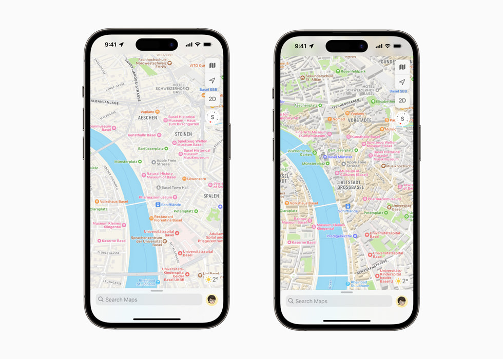 The navigation experience is shown in Apple Maps.