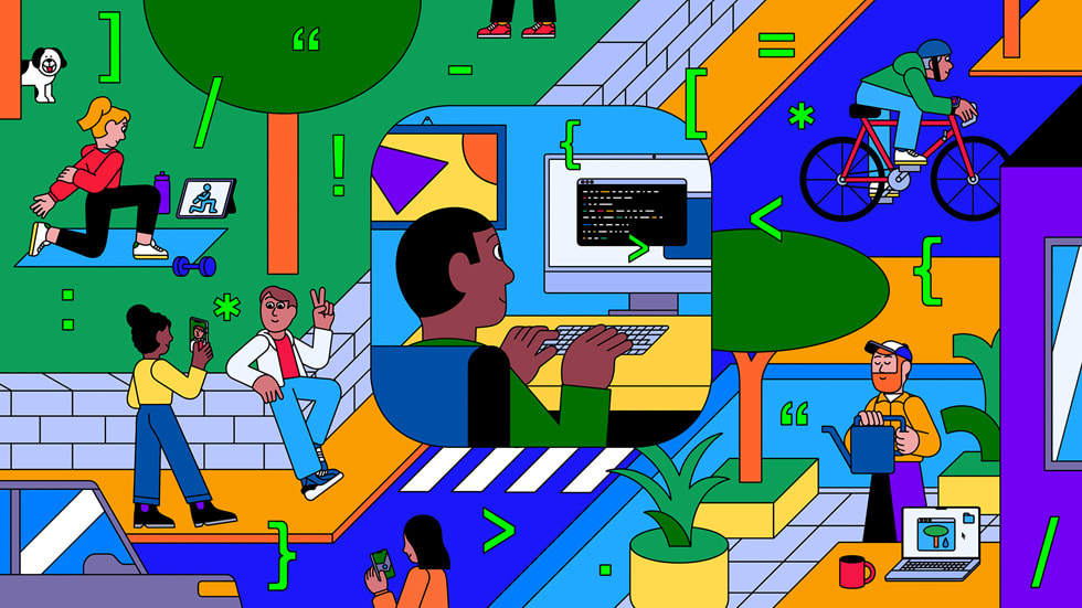 Illustration de développeurs d’apps.