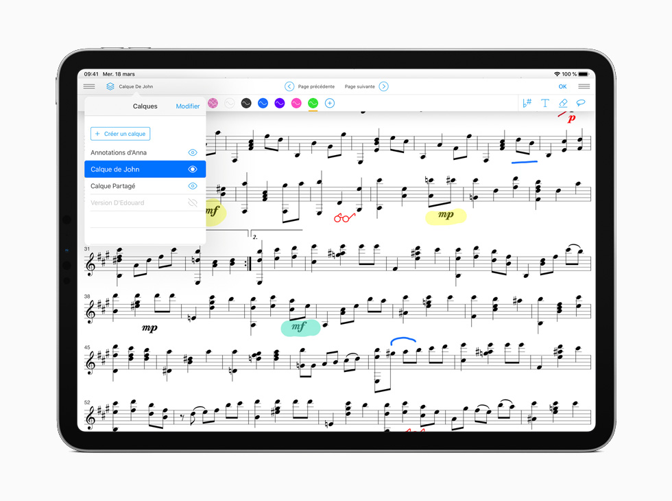 L'App Newzik sur iPad Pro. 