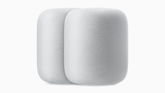 Deux HomePod blancs