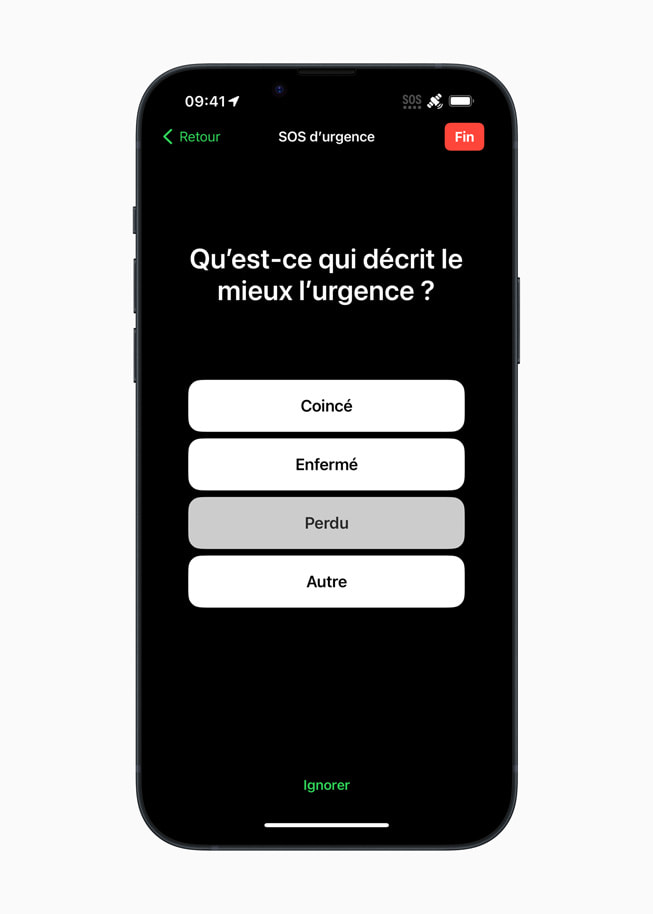 Le questionnaire invite l’utilisateur à décrire au mieux l’urgence.