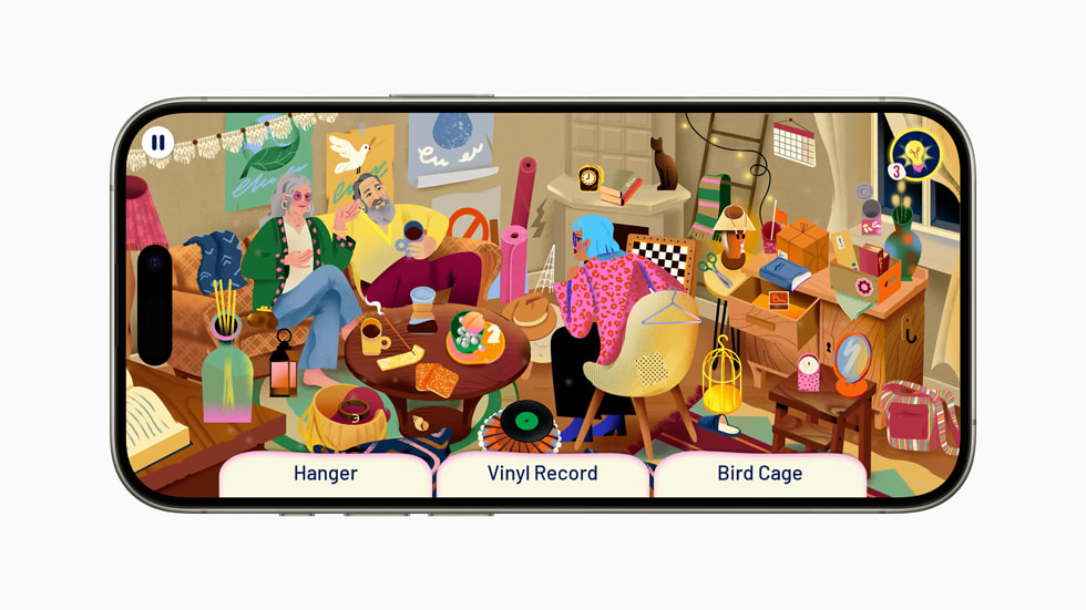 Finding Hannah gameplay displayed on iPhone 15 Pro.