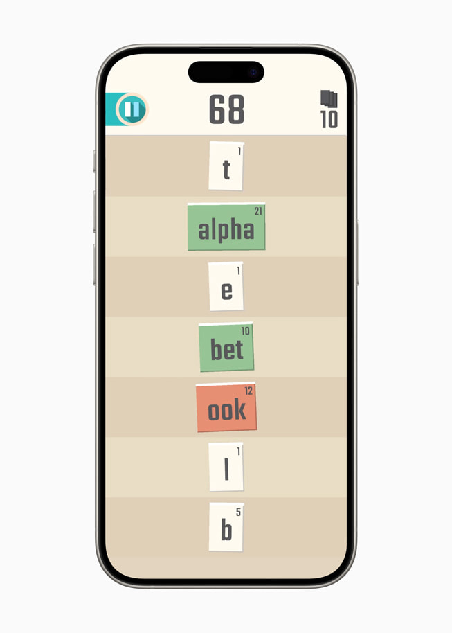 A still from Words in Progress on iPhone 15 Pro.