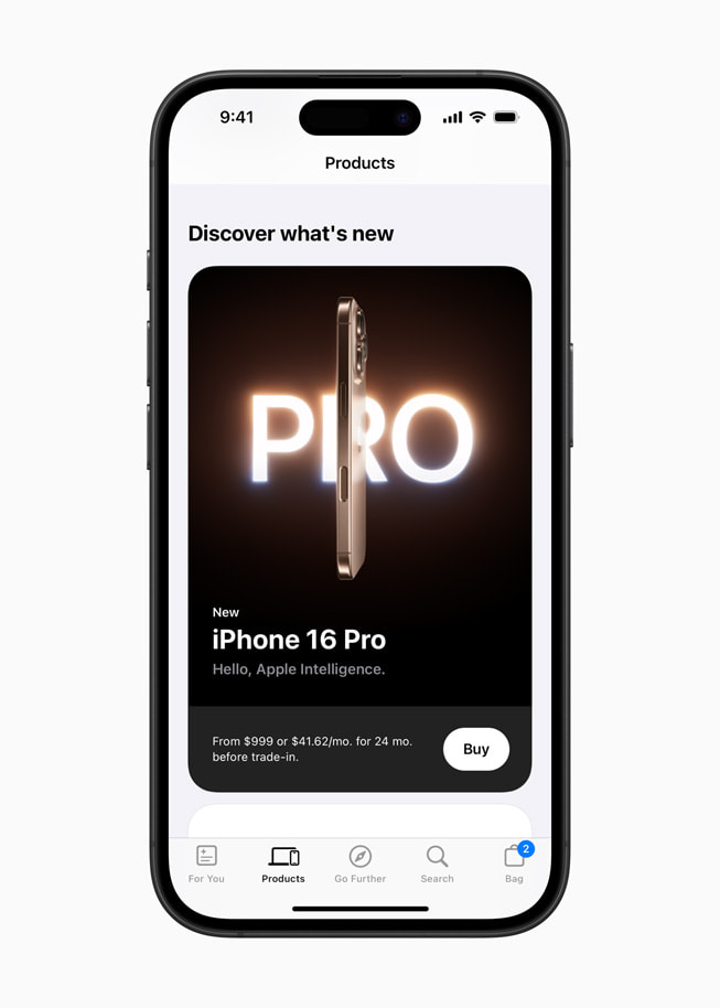The Products page in the redesigned Apple Store app.