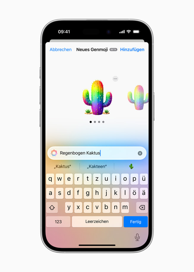 Erstellung von Genmojis auf einem iPhone 16.