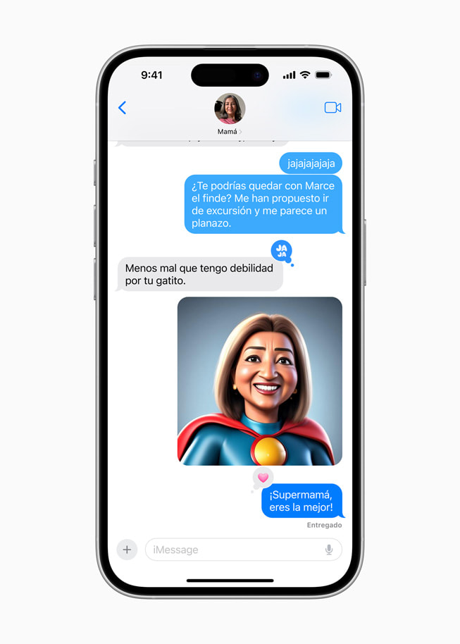 Una imagen en el estilo Animación de Image Playground en un iPhone 16.