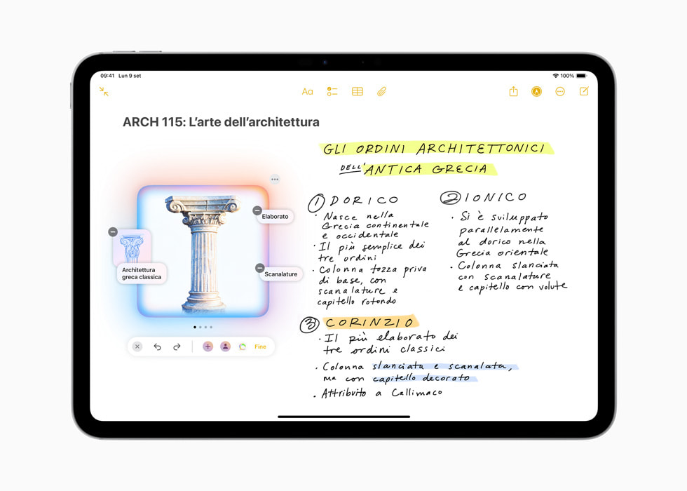 Una schermata di Bacchetta immagini su un iPad Pro da 11 pollici.