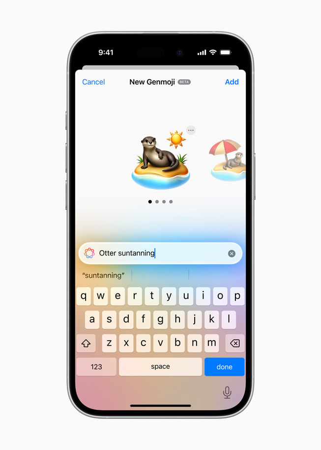 Genmoji creation displayed on iPhone 16.