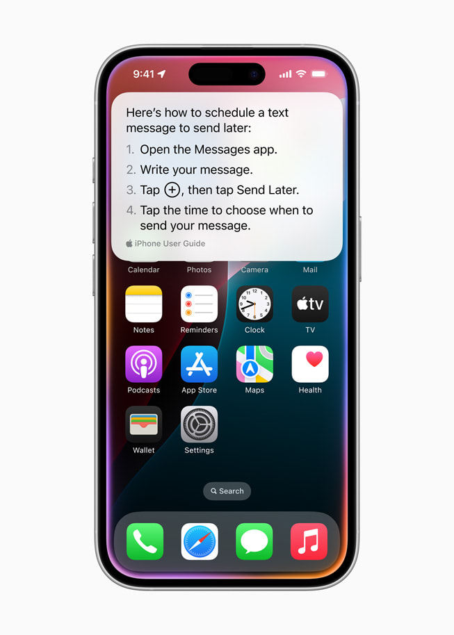 iPhone 16 shows a Siri screen with directions on how to send a text message later.