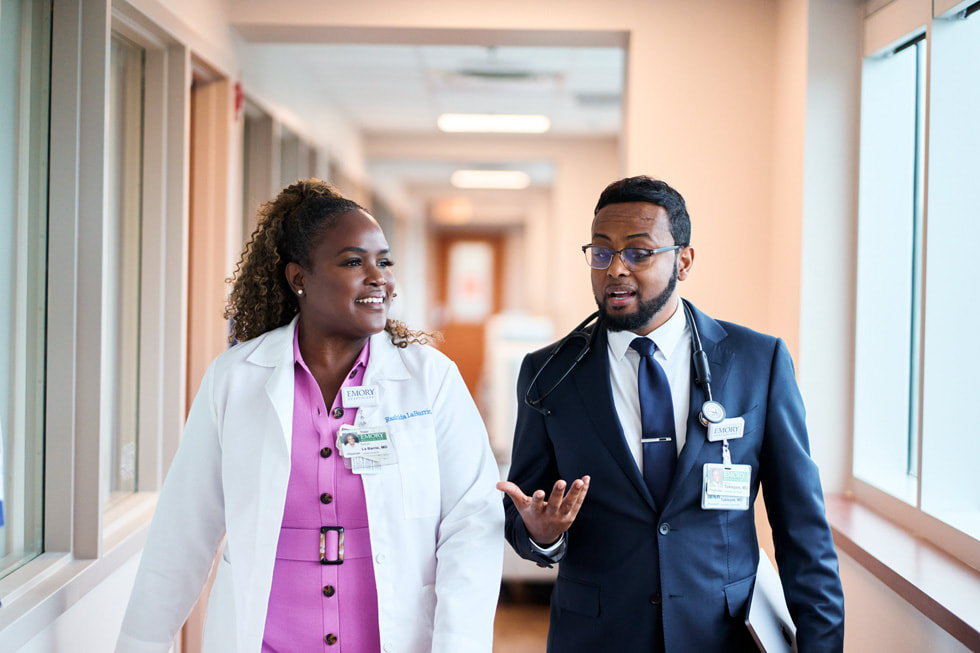 Dr. La Barrie and Dr. Tekleyes at Emory Hillandale Hospital.