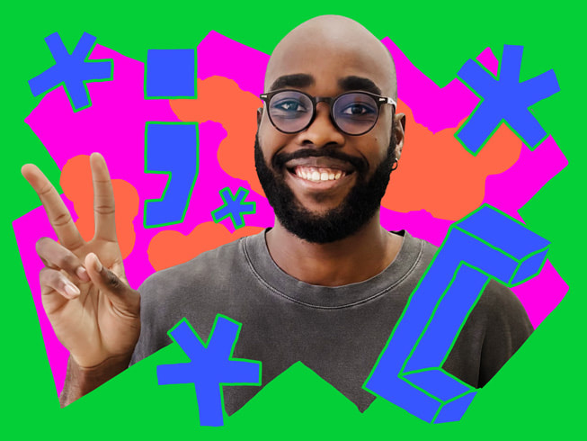 Um retrato colorido de João Pedro.