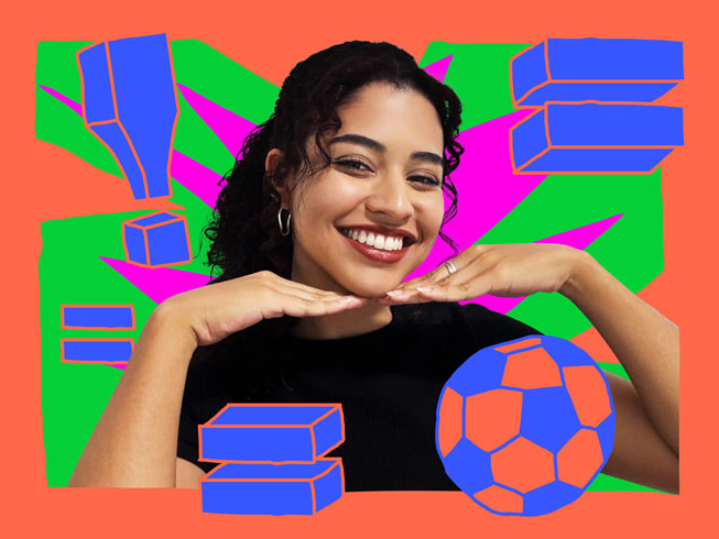 Um retrato colorido de Marília Luz dos Santos.