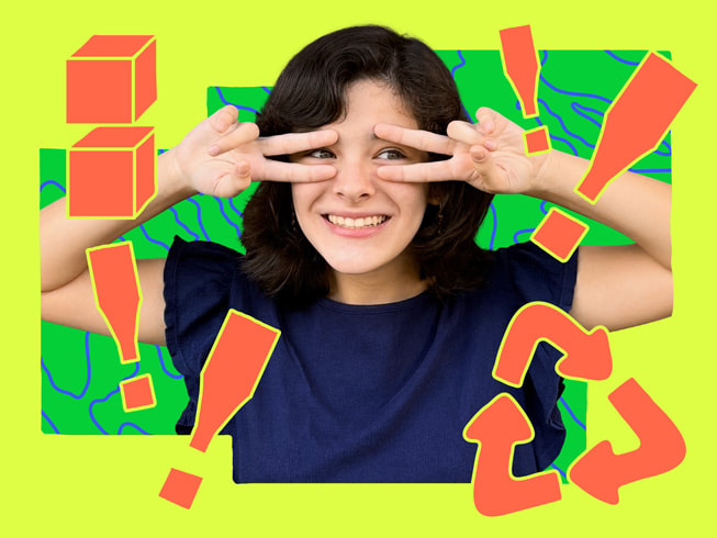 Um retrato colorido de Marília Luz dos Santos.