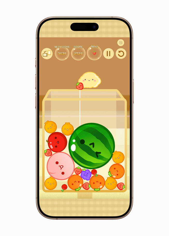 Art from Suika Game+ by XGIMI displayed on iPhone 16 Pro.