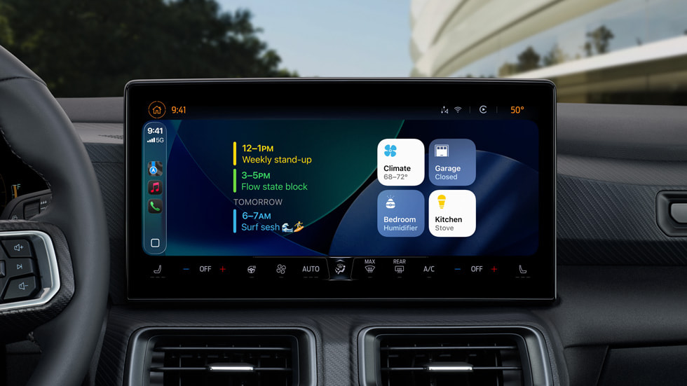 Widgets are shown in CarPlay.