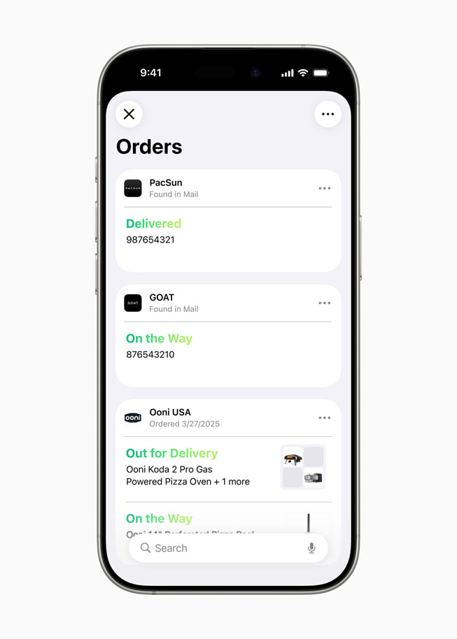 Order tracking in Apple Wallet displayed on iPhone 16 Pro.