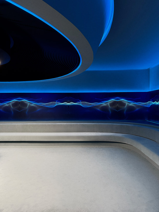 A radio studio at the new Los Angeles space.