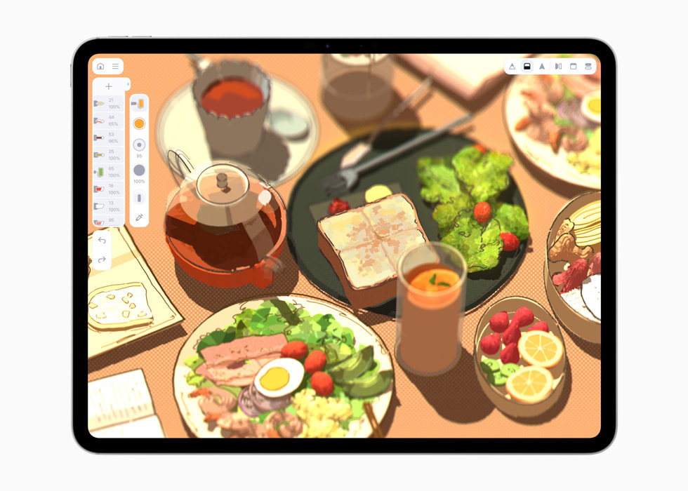 Feather displayed on iPad.