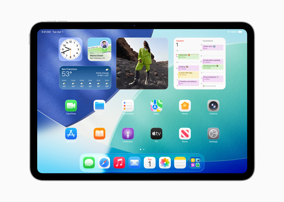 The new Home Screen experience in iPadOS 26 with Liquid Glass.