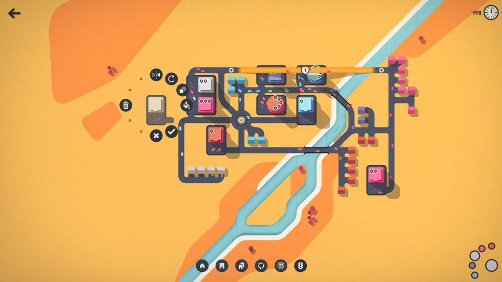 A screen from Mini Motorways.