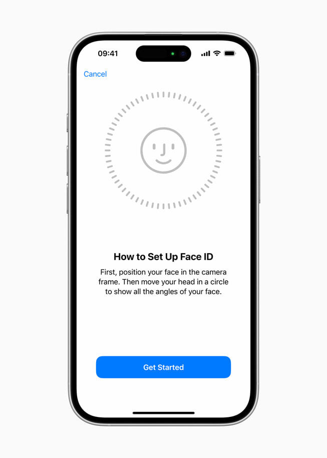 iPhone 16 shows a Face ID setup screen.