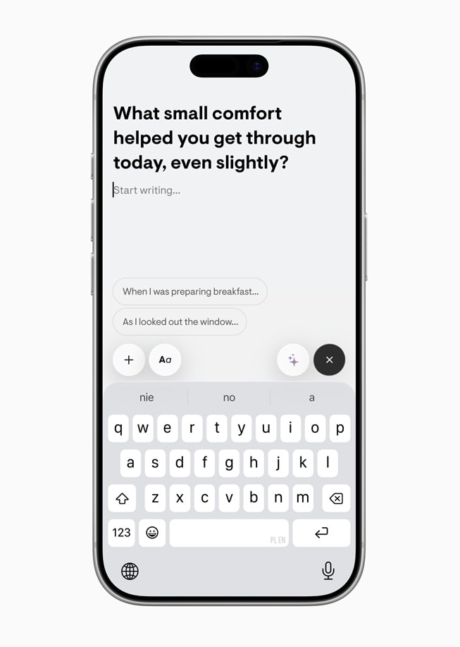 An image of the Stoic journaling app displayed on an iPhone 17 Pro bezel.
