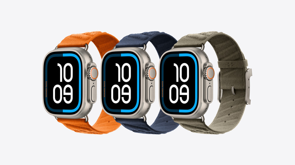 Los nuevos colores para la correa En Mer de Hermès para el Apple Watch Ultra 3.