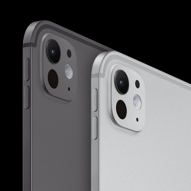 Se muestra el nuevo iPad Pro en negro espacial y color plata.
