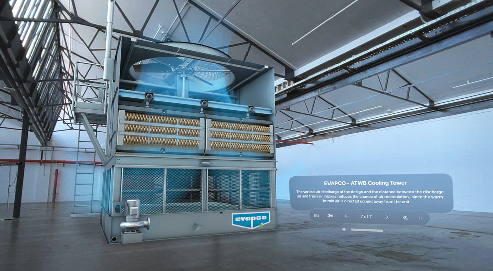 An image of an interactive 3D model from the JigSpace app for Apple Vision Pro.