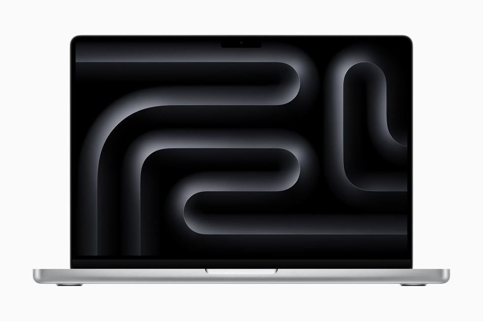 Una MacBook Pro de 14 pulgadas color plata.