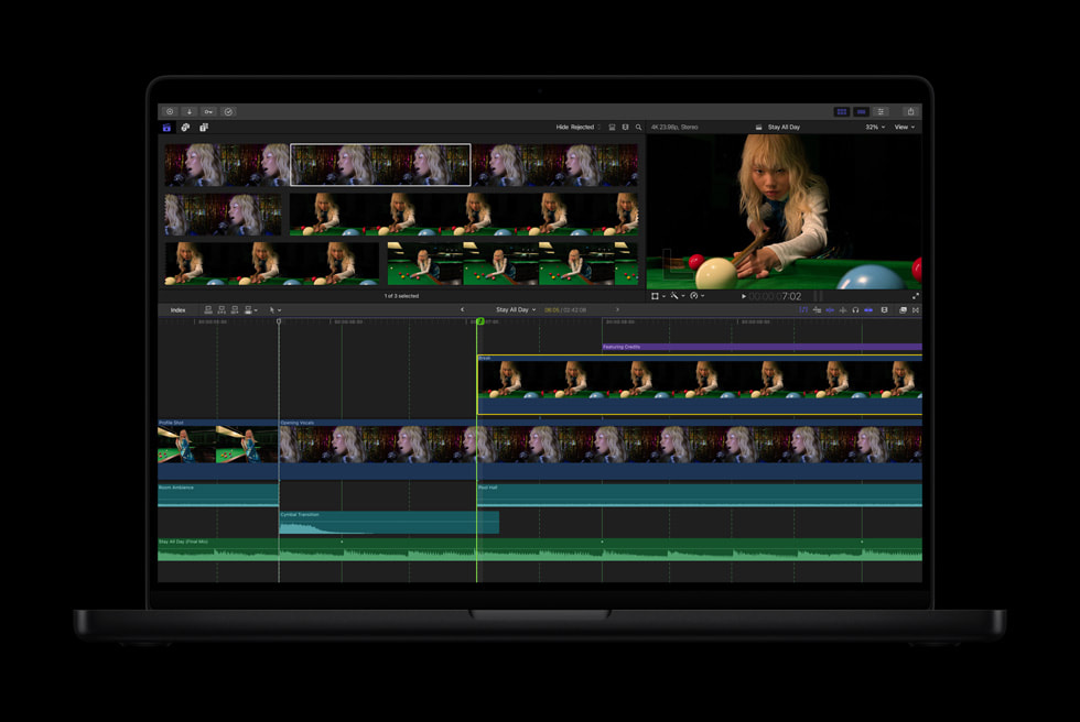 Beat Detection in Final Cut Pro displayed on a space black MacBook Pro.