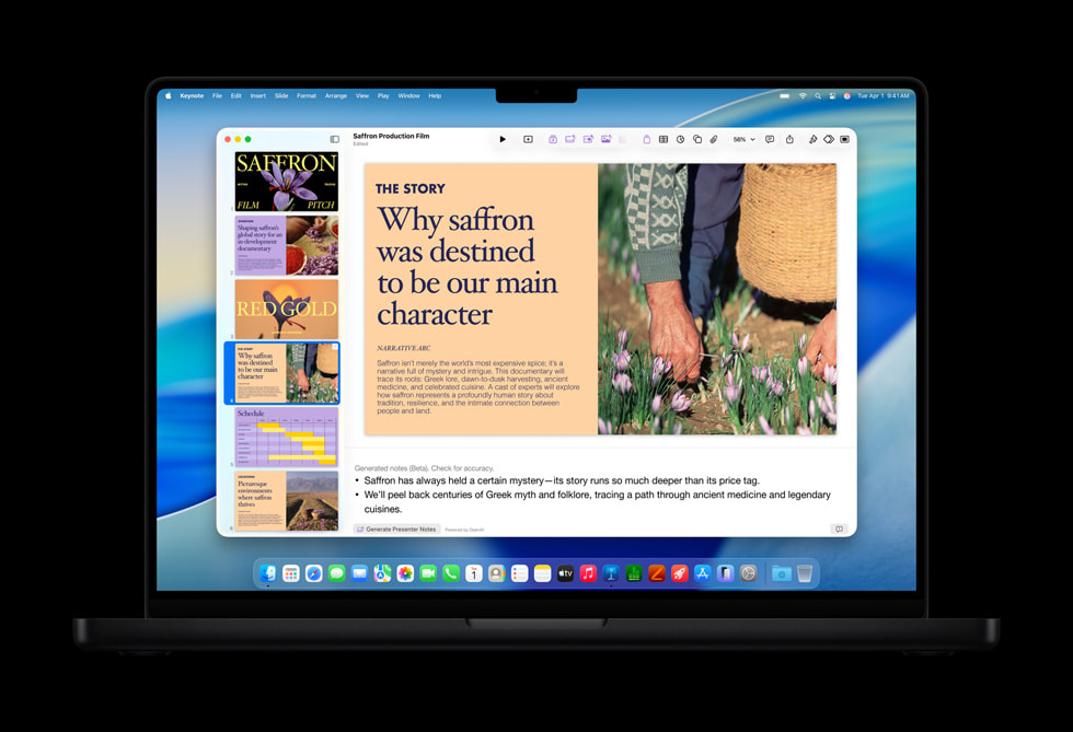 A Keynote presentation displayed on iPad Pro.
