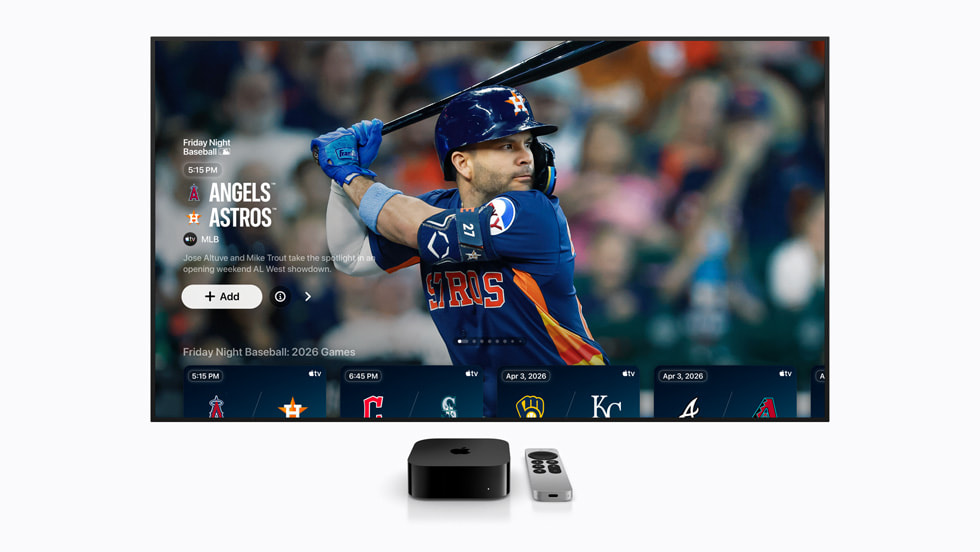 “Friday Night Baseball” is shown on a user’s Apple TV.